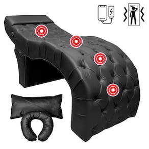 Maca Estética VIP com Massageador Carregador de Celular Corino Preto SOFA STORE