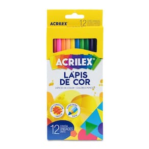 Lápis de Cor 12 Cores Hexagonal Acrilex