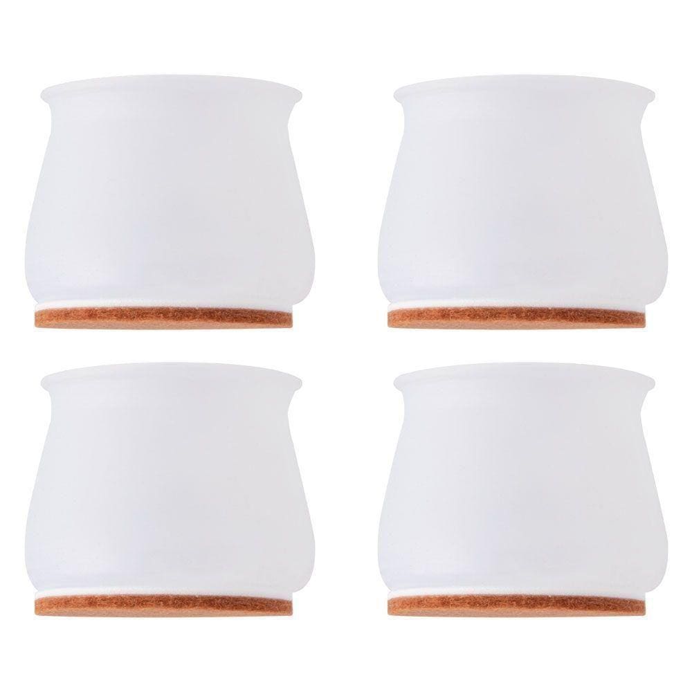 Protetor Com Feltro Pezinho De Mesa Cadeira Móveis 4 Un Branco