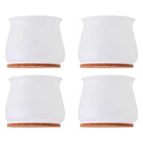Protetor Com Feltro Pezinho De Mesa Cadeira Móveis 4 Un Branco