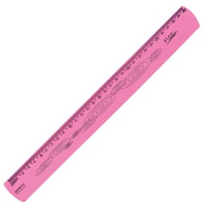 Régua Escolar Flexível 30cm Colorida Rosa Neon WALEU