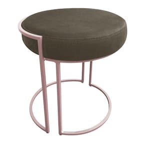 Puff Love Suede Base Rosê D\`rossi Cor Marrom Rato