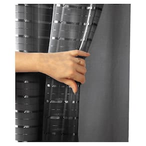 Cortina Blackout Pvc Voil Xadrez 2,80M X 2,50M - Preto
