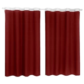 Cortina Tecido Oxford Faixa Branco 2,50M X 3,00M - Vermelho