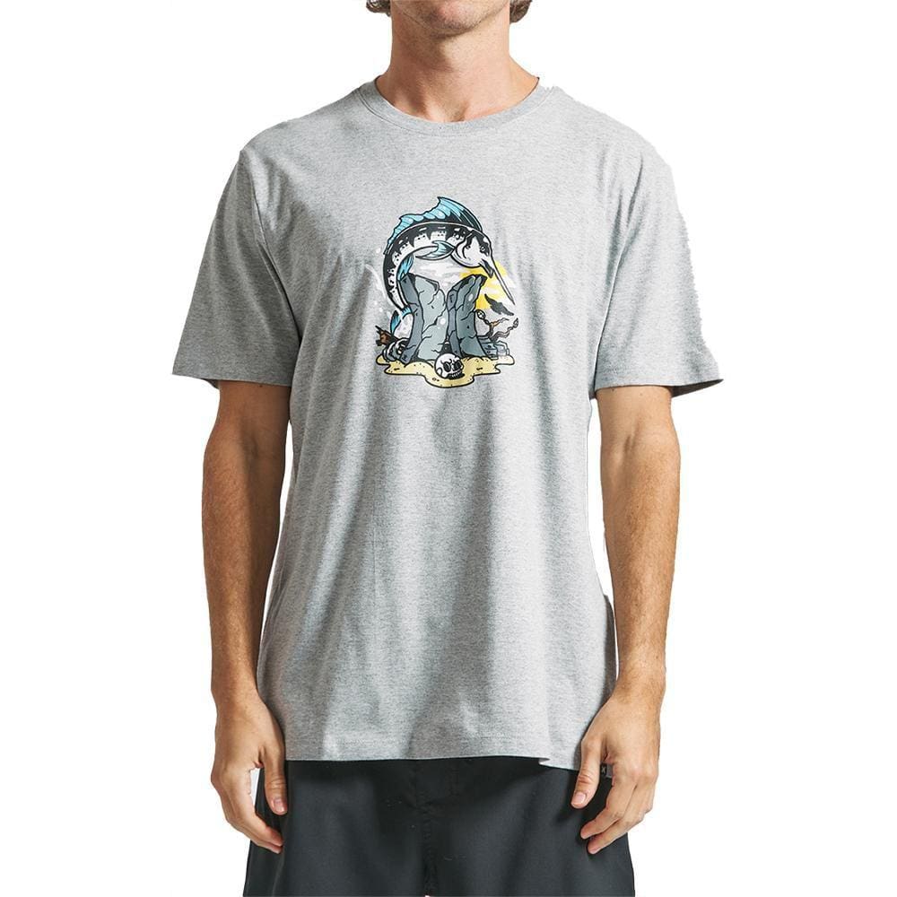 Camiseta Hurley Bedrock SM24 Masculina Mescla Cinza