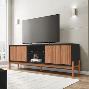 Rack Bancada Para Tv Até 72 Polegadas Tiger Preto Caemmun