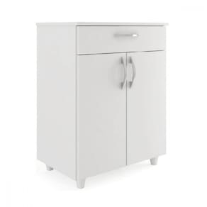 Balcão Multiuso Duna 2 Portas 1 Gaveta Branco Fiorello Branco Brilho