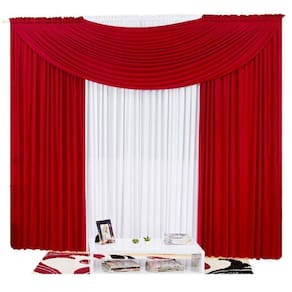 Cortina Em Malha Com Bando 3,00M X 2,50M - Vermelho