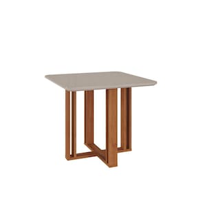 Mesa para Sala de Jantar Quadrada com Vidro 95cm Flora Cinamomo/Off White