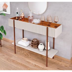 Aparador para Sala de Estar 123 cm Lira Off White/Cinamomo
