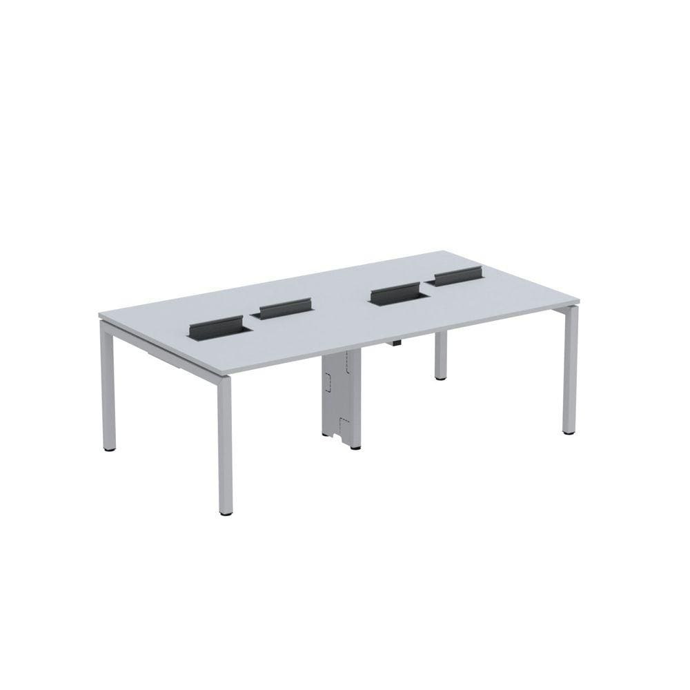 Mesa de Plataforma dupla para 4 Pessoas Corporativa 120X120/4P PDC12/12/4P Cinza
