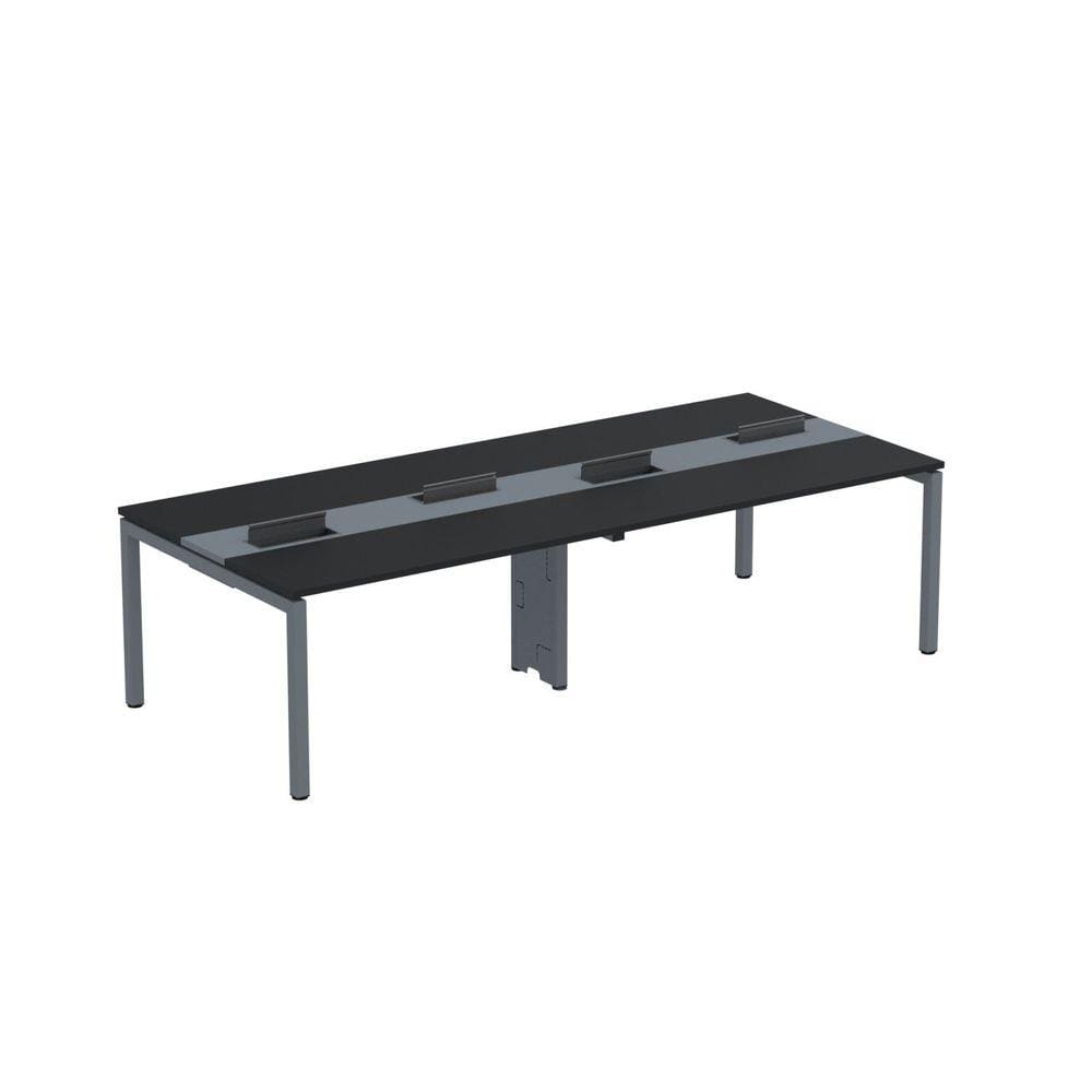 Mesa de Plataforma Dupla para 4 Pessoas Corporativa 140X120/4P PDC14/12/4P Preto/Grafito