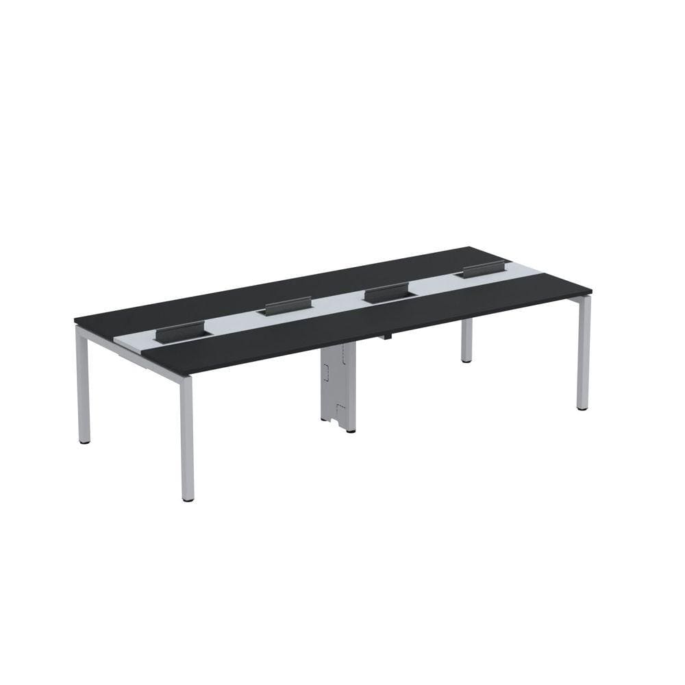 Mesa de Plataforma Dupla para 4 Pessoas Corporativa 140X120/4P PDC14/12/4P Preto/Cinza