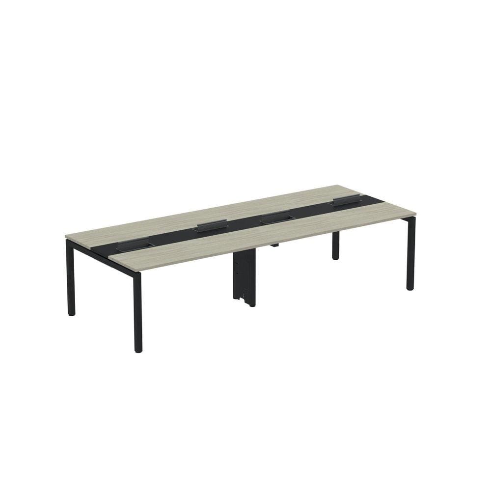 Mesa de Plataforma Dupla para 4 Pessoas Corporativa 160X120/4P PDC16/12/4P Nogueira Casablanca/Preto
