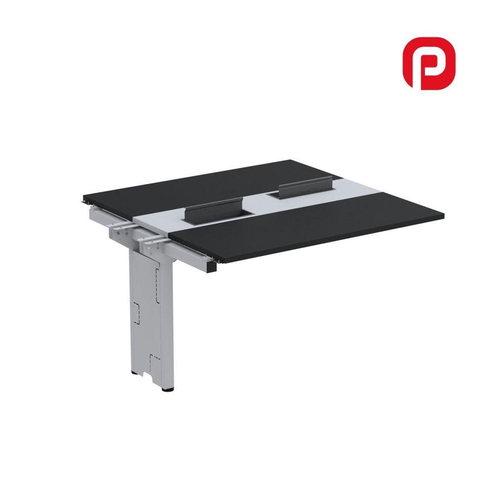 Complemento de Mesa Plataforma para Coworking para 2 Péssoas 120X120 Preto/Cinza