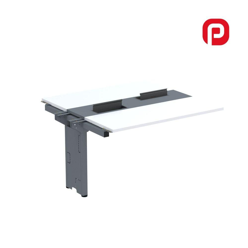Complemento de Mesa Plataforma para Coworking para 2 Péssoas 120X120 Branco/Grafito