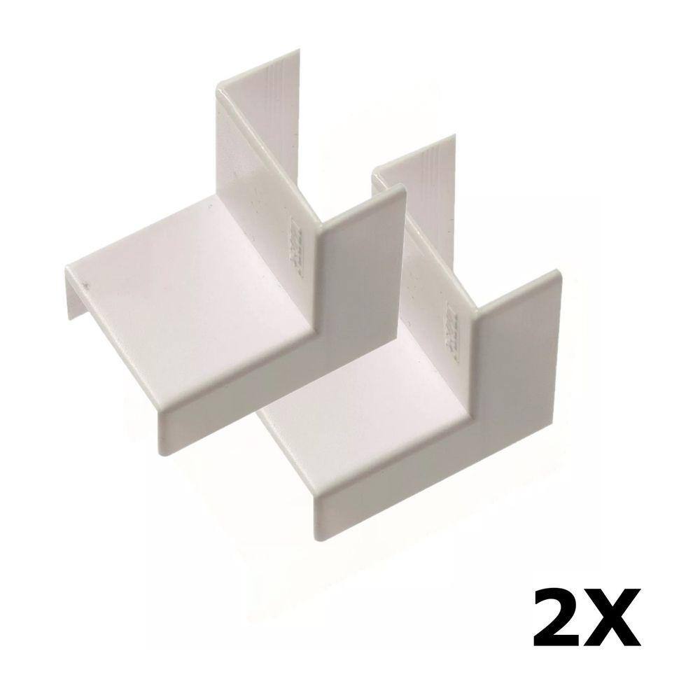 Kit 2 Acabamento Em L Cotovelo Interno Curva de Canaleta