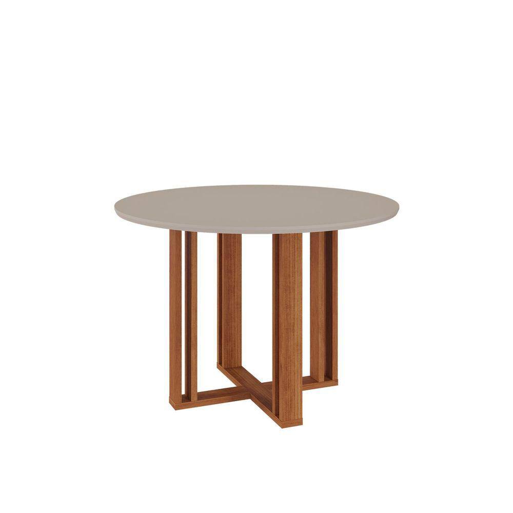 Mesa para Sala de Jantar Redonda 1090cm Flora Cinamomo/Off White