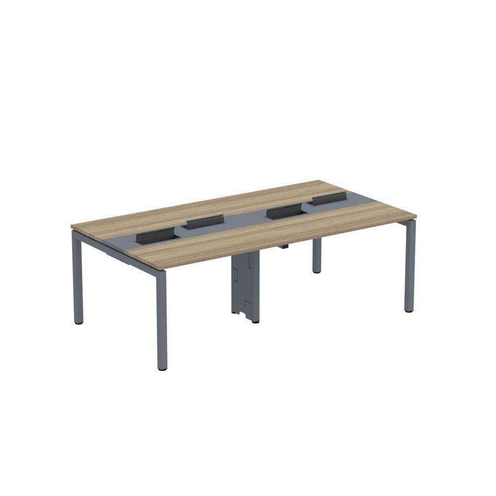 Mesa de Plataforma dupla para 4 Pessoas Corporativa 110X120/4P PDC11/12/4P Noce Naturalle/Grafito