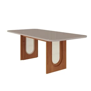 Mesa para Sala de Jantar 210cm Retangular Valentina Cinamomo/Off White