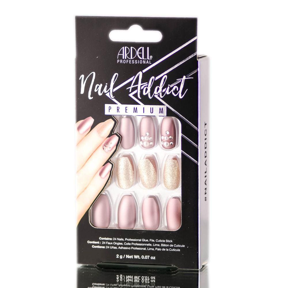 Conjunto de unhas artificiais Ardell Nail Addict Metallic Lilac Pearl