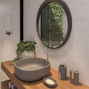 Cuba Persona Resina Concreto 36,5x36,5x13cm Cinza Concreto