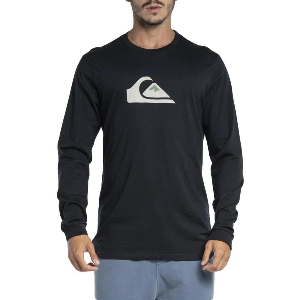 Camiseta Quiksilver Manga Longa Comp Logo WT24 Preto