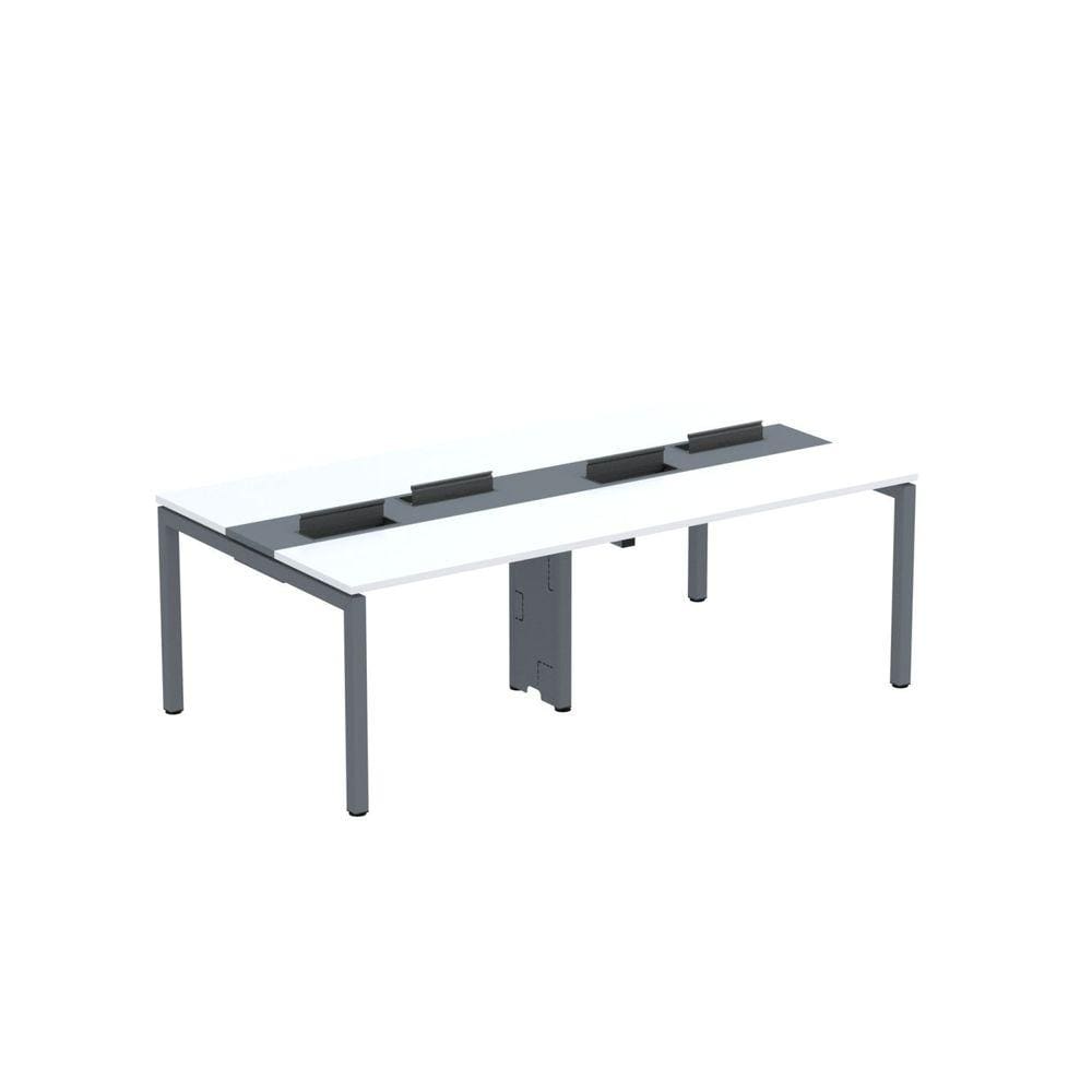 Mesa de Plataforma dupla para 4 Pessoas Corporativa 110X120/4P PDC11/12/4P Branco/Grafito