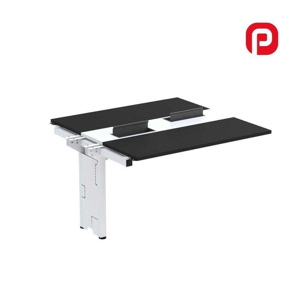 Complemento de Mesa Plataforma para Coworking para 2 Péssoas 120X120 Preto/Branco
