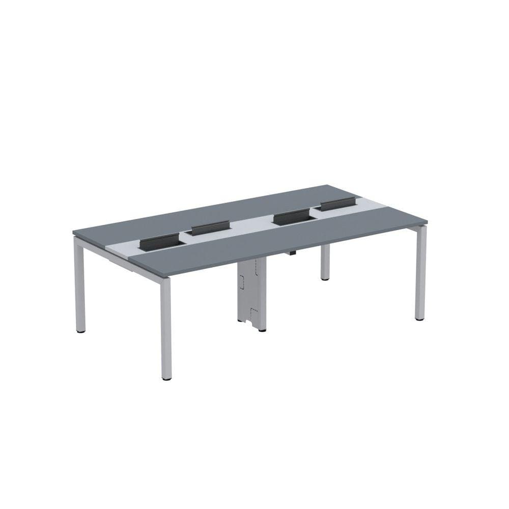 Mesa de Plataforma dupla para 4 Pessoas Corporativa 110X120/4P PDC11/12/4P Grafito/Cinza