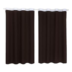 Cortina Tecido Oxford Faixa Branco 1,80M X 2,80M - Marrom
