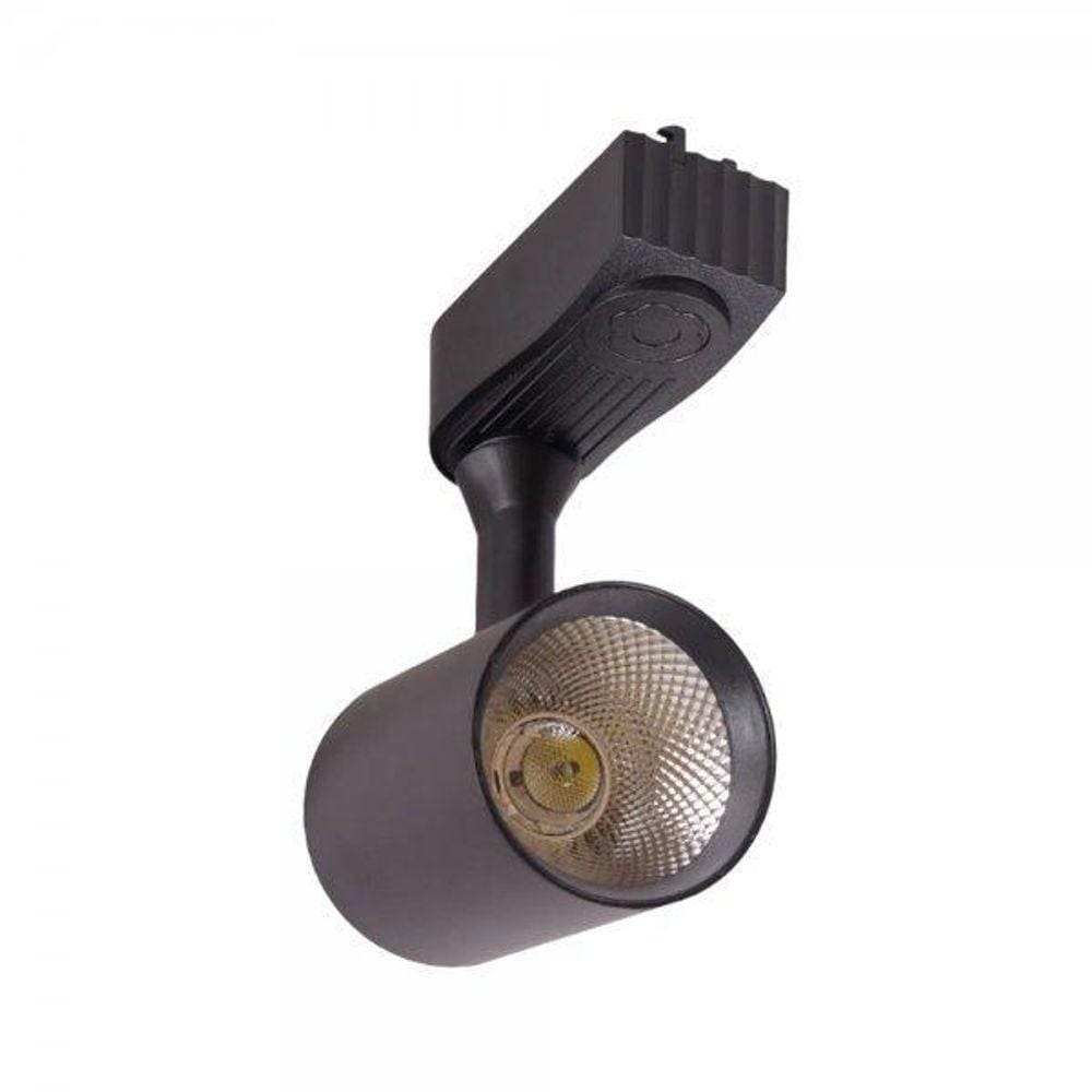 Spot Led 7W 6500K Para Trilho Eletrificado Preto