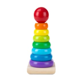 Brinquedo educativo Melissa & Doug Rainbow Stacker Anel de madeira