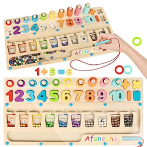 Montessori Toys Afanecho 3 em 1 Magnetic Color Number Maze 3