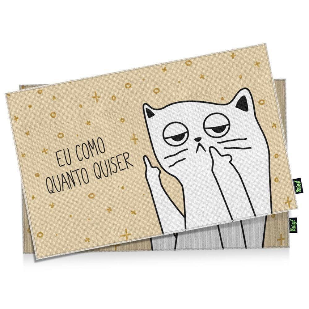 Jogo Americano Gatinho Ranzinza Eu Como Quanto Quiser - 2 Peças
