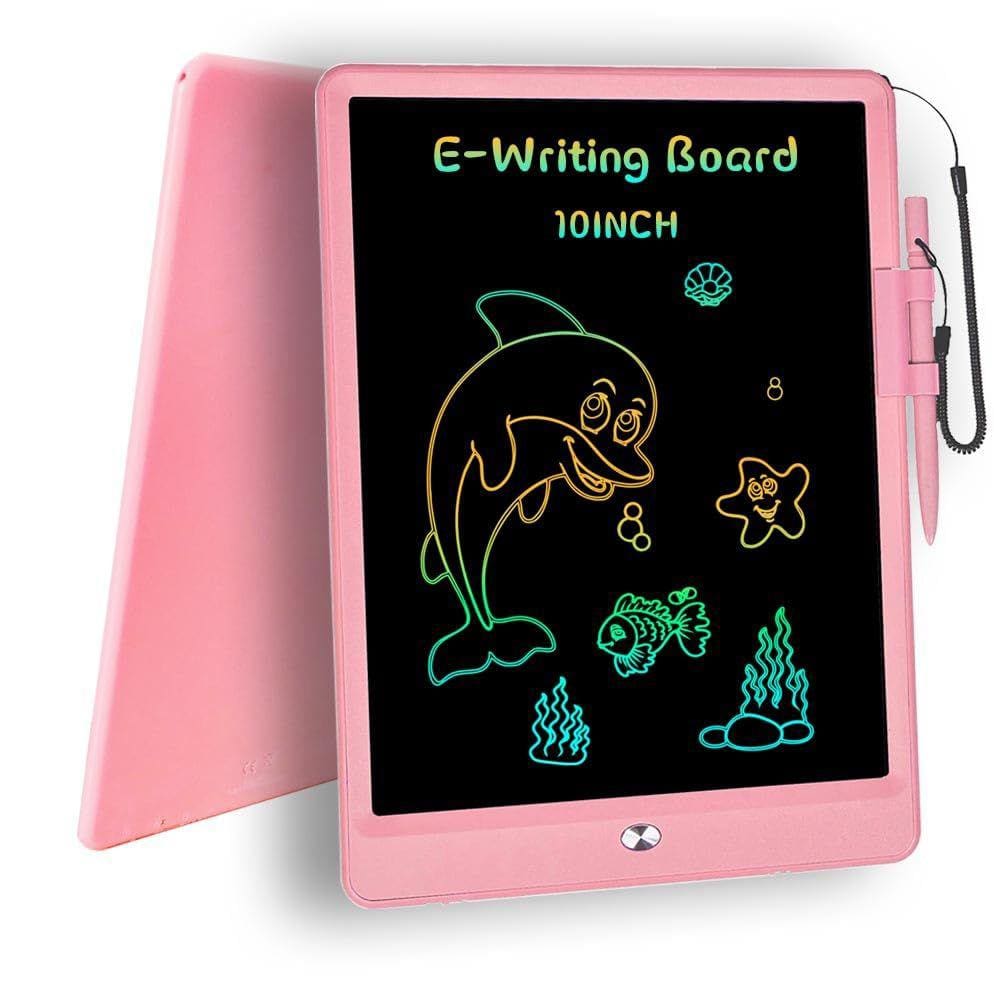 Tablet de escrita LCD Batomart de 10 polegadas colorido para crianças rosa