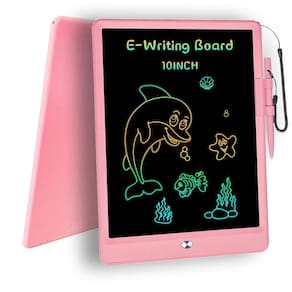 Tablet de escrita LCD Batomart de 10 polegadas colorido para crianças rosa