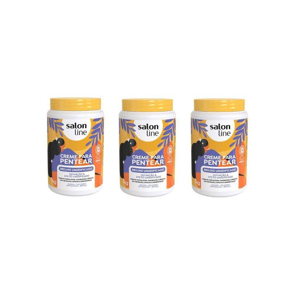 Creme Para Pentear Salon Line 1Kg Umidificador - 3Un