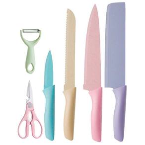Jogo De Faca Ultra Corte Slim 6 Pçs Linha Luxo Color