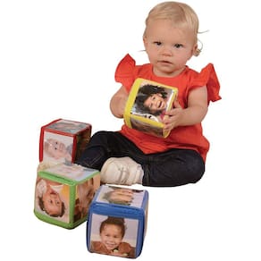 Brinquedos construtivos de blocos empilháveis de espuma com bolso para fotos