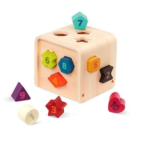 Cubo de aprendizagem Shape Sorter Battat com 10 formas a partir de 1 ano