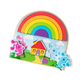Quebra-cabeça de empilhamento de arco-íris de madeira Melissa e Doug Blue`s Clues