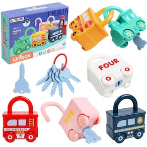 Brinquedo didático Montessori GKDOMS Locks & Keys Cars 18 milhões de crianças