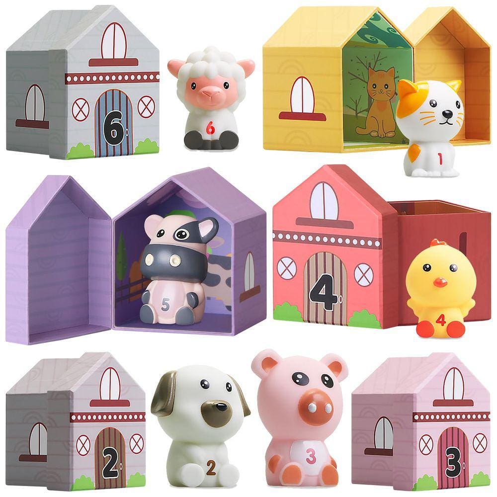 Brinquedo didático Teekdeer Farm Animals, 12 unidades para crianças de 1 a 3 anos