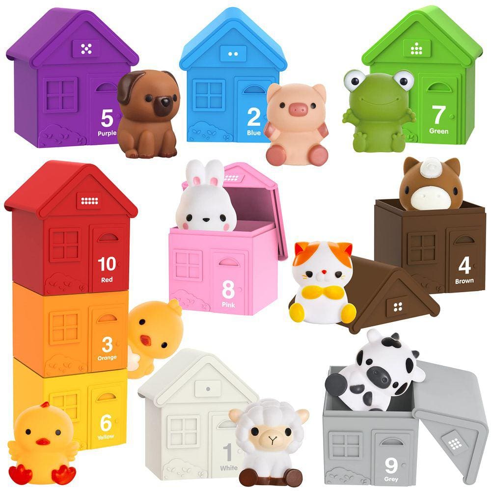 Brinquedo Bestbase Farm Animals para crianças de 1 a 3 anos com fantoches