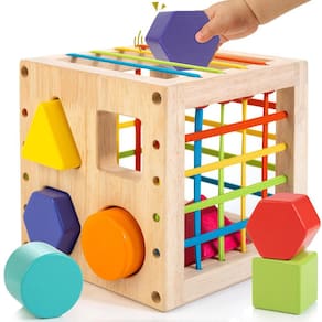 Shape Sorter Toy Winique Wooden para crianças de 1 a 3 anos