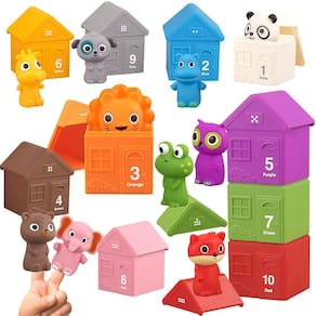 Conjunto de sopa Toy Farm Animals com fantoches e celeiros, 20 unidades