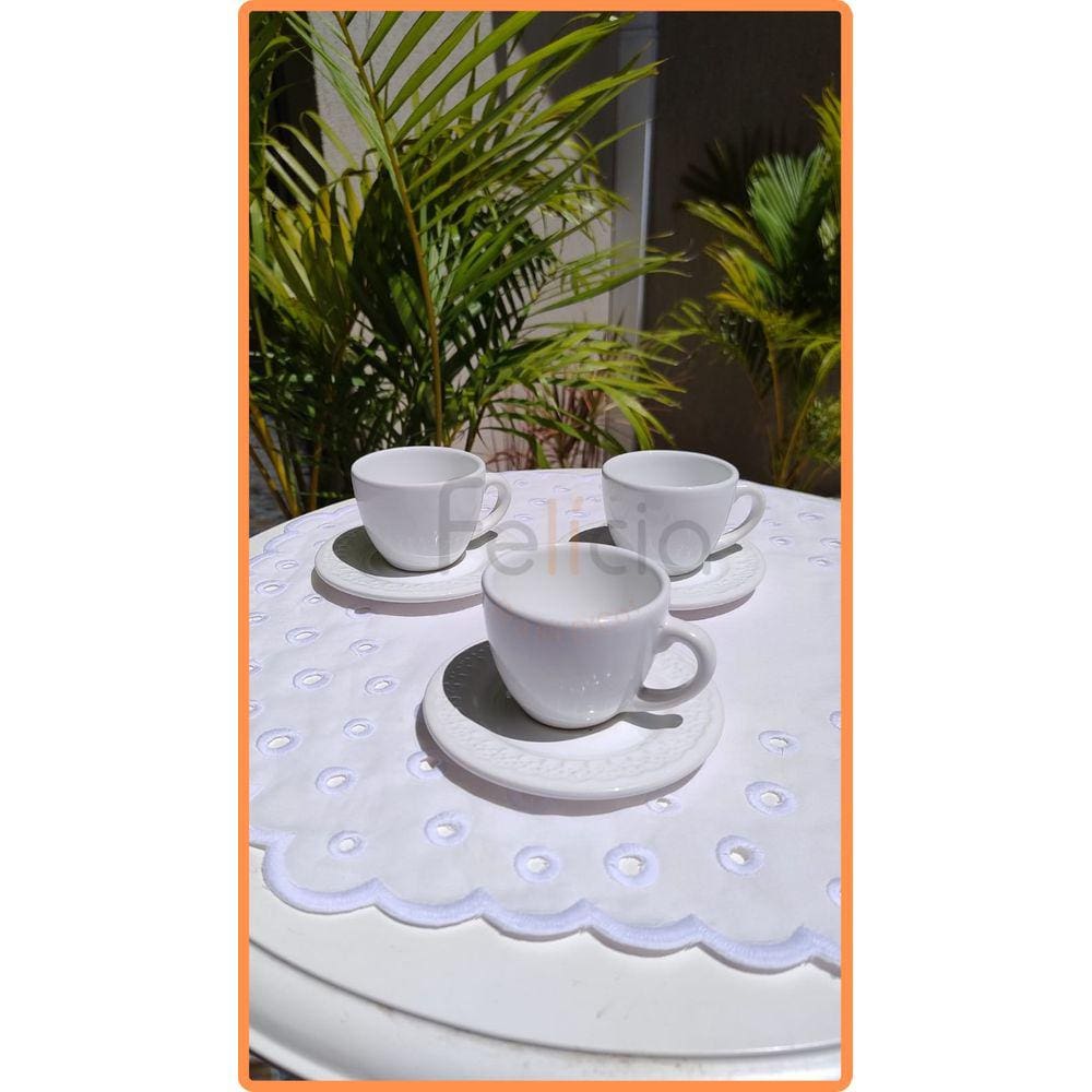 Xícara de Café com Pires Nobre Branco 75ml - Scalla