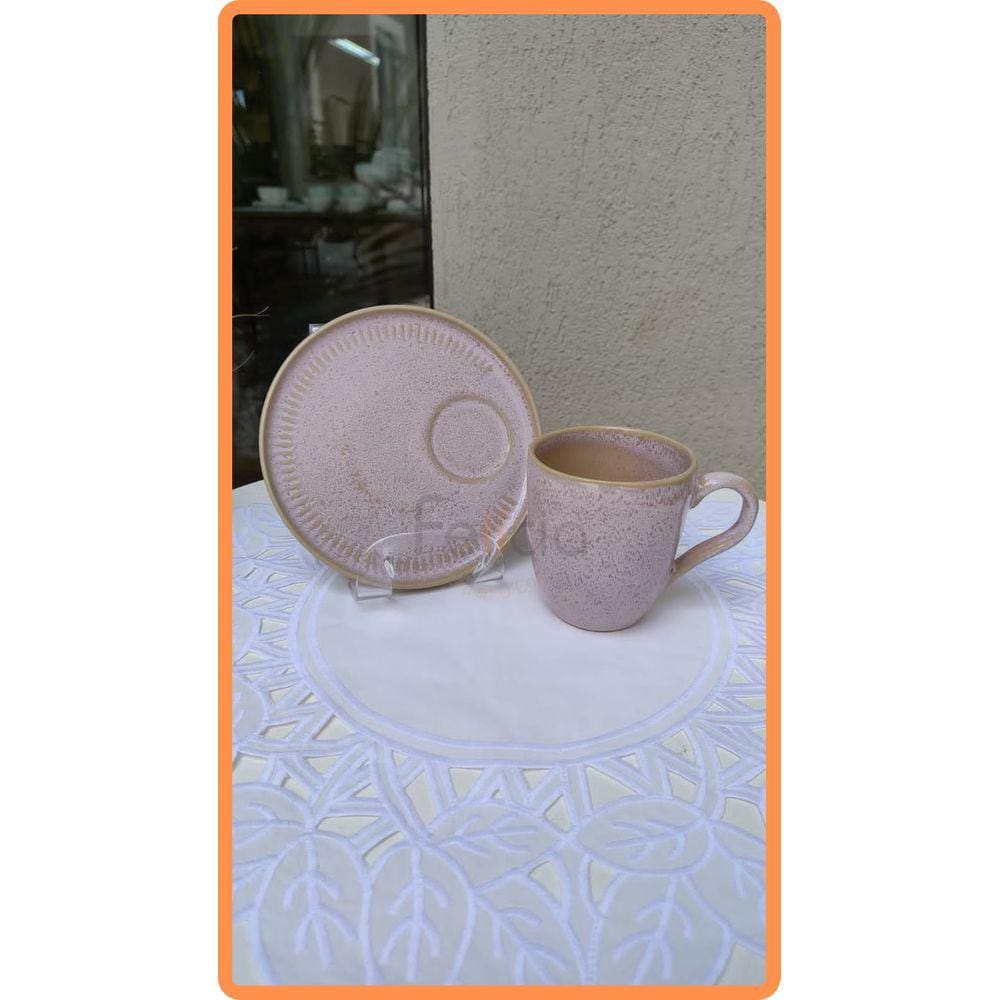 Conjunto  4 Canecas Organicas com Pires Bio Litchi 273ml - Porto Brasil