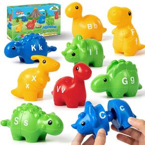 Brinquedo de aprendizagem do alfabeto de dinossauro OleFun para crianças de 1 a 3 anos
